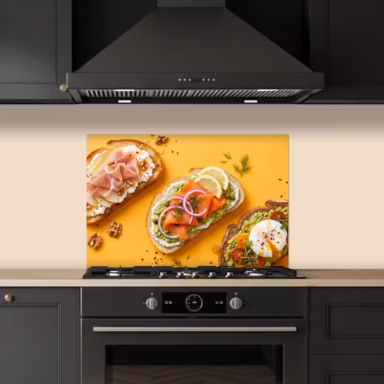 Kitchen splashback for hob - Food - Bread - Breakfast - Modern - Colorful — 5