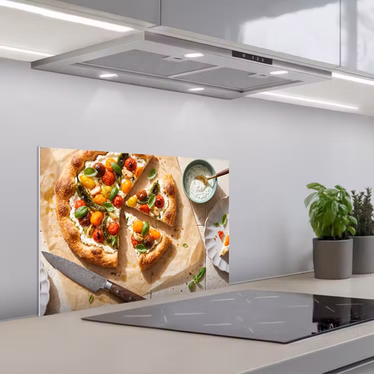 Kitchen splashback for hob - Food - Tomatoes - Basil - Meal - Fresh — 1