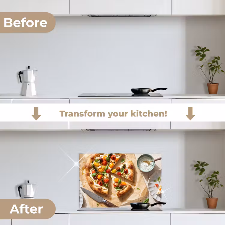 Kitchen splashback for hob - Food - Tomatoes - Basil - Meal - Fresh — 7