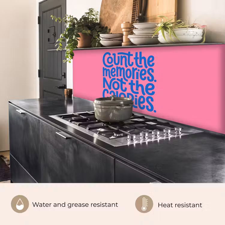 Kitchen splashback - Memories - Pink - Blue - Quote — 5