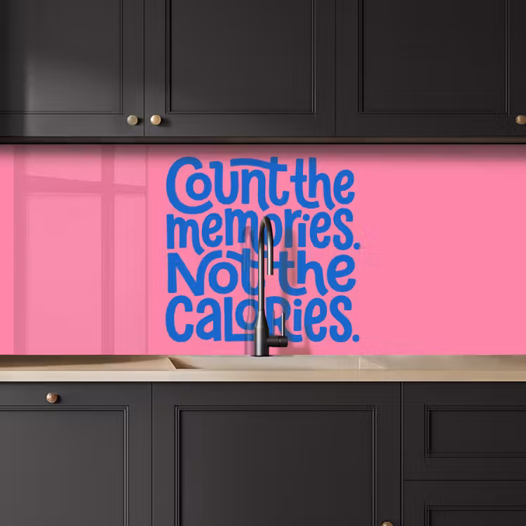 Kitchen splashback - Memories - Pink - Blue - Quote — 6