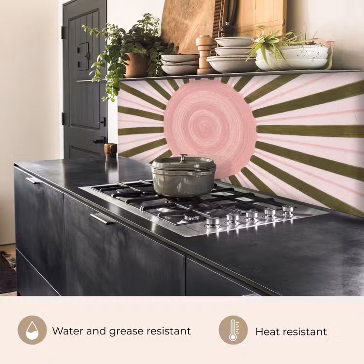 Kitchen splashback - Pattern - Circle - Rays - Abstract - Pink — 5