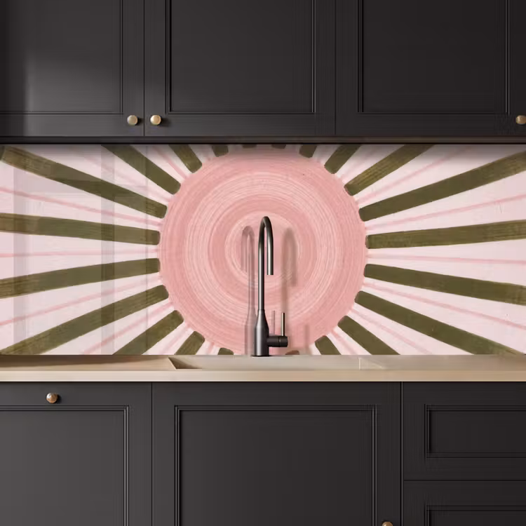 Kitchen splashback - Pattern - Circle - Rays - Abstract - Pink — 6
