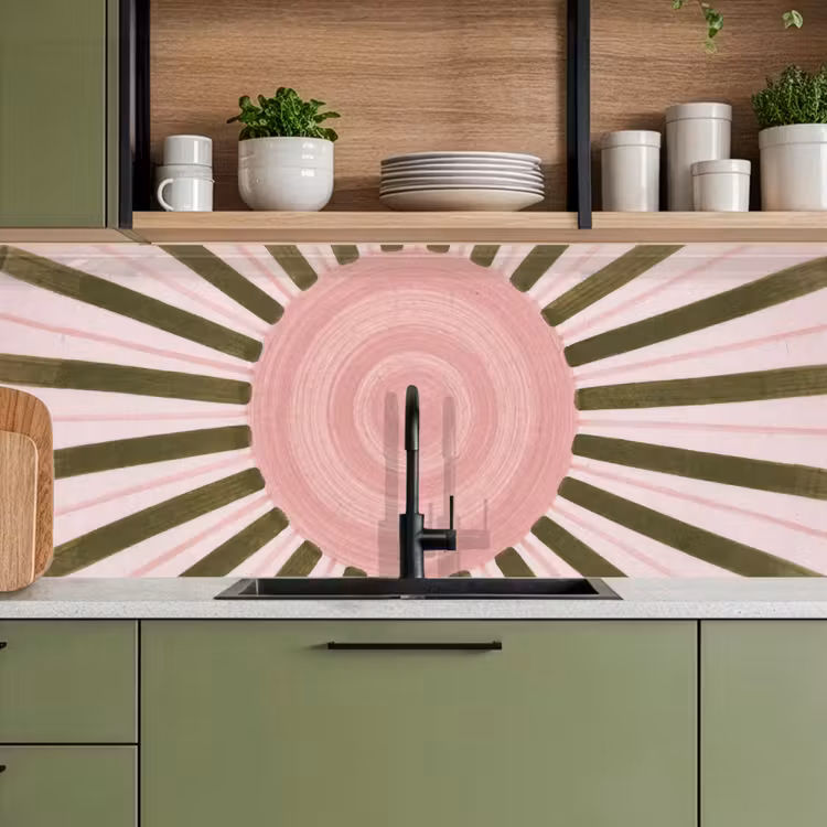 Kitchen splashback - Pattern - Circle - Rays - Abstract - Pink — 8