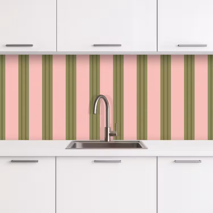 Kitchen splashback - Pattern - Stripes - Abstract - Pink - Green — 4