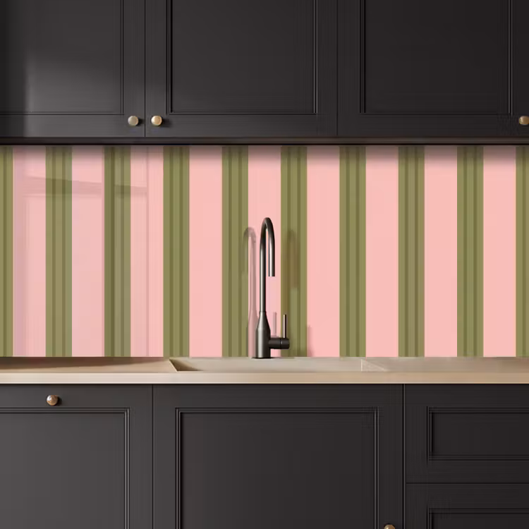 Kitchen splashback - Pattern - Stripes - Abstract - Pink - Green — 6