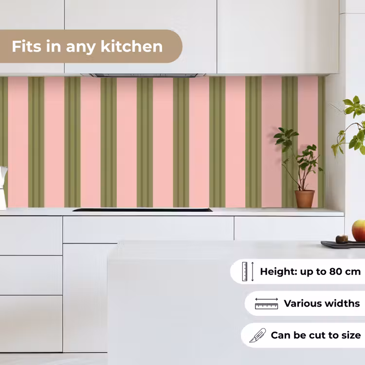 Kitchen splashback - Pattern - Stripes - Abstract - Pink - Green — 7