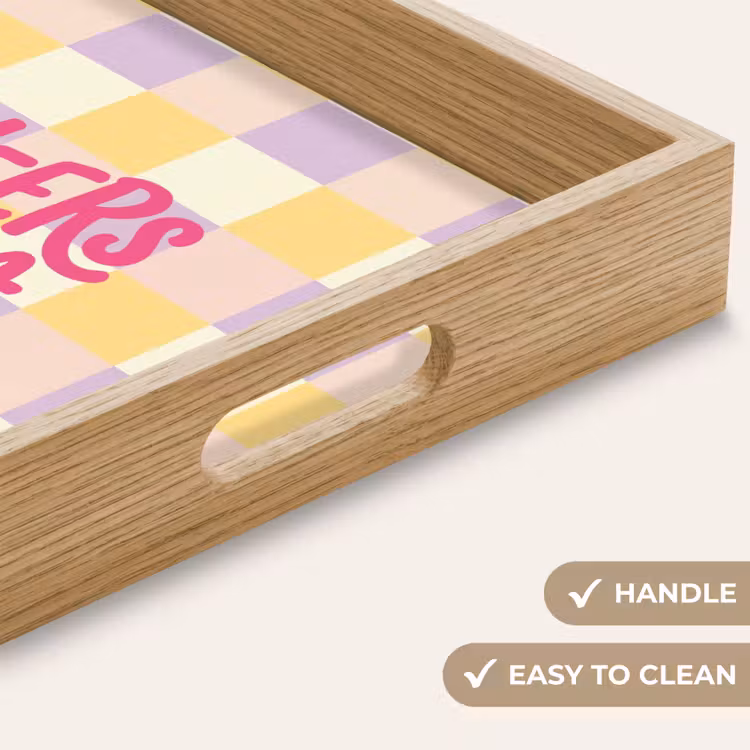 Tray - Cheers Chica - Checkered - Lilac - Yellow — 9