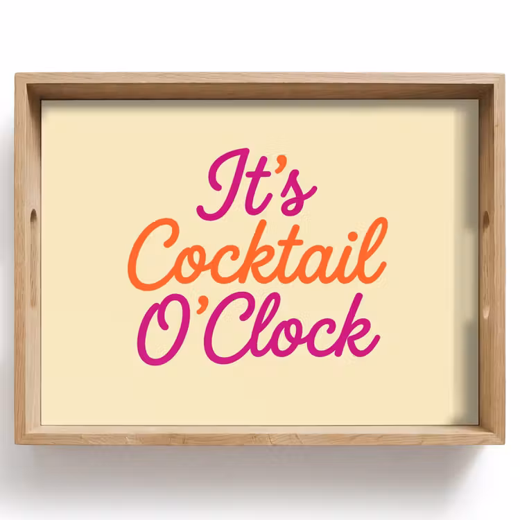 Tray - Cocktail O'Clock - Yellow - Retro — 1