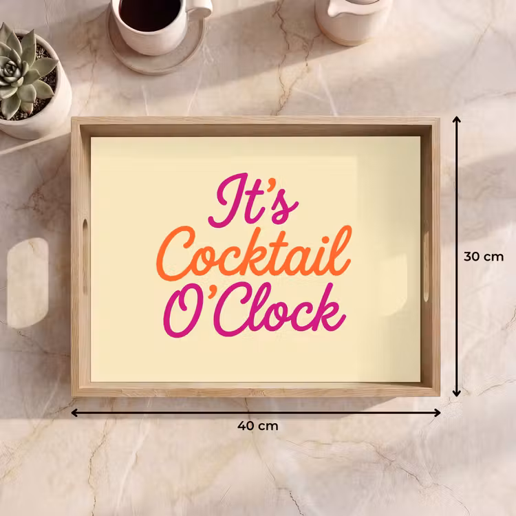 Tray - Cocktail O'Clock - Yellow - Retro — 8