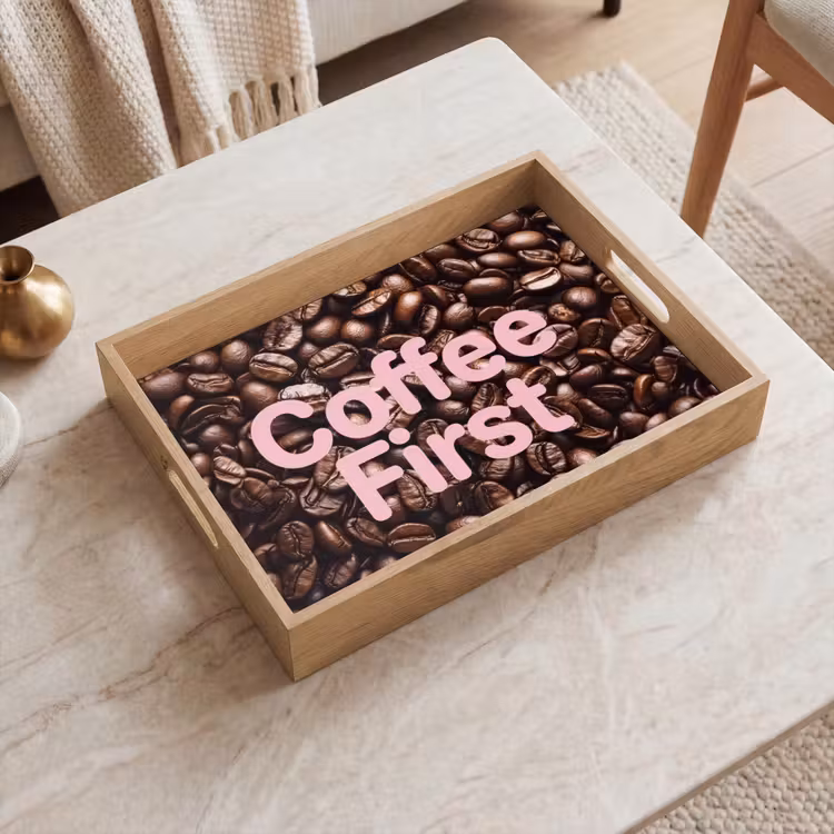 Tray - Coffee First - Coffee Beans - Pink — 2