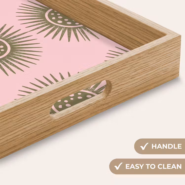 Tray - Flowers - Pattern - Abstract - Pink - Green — 9