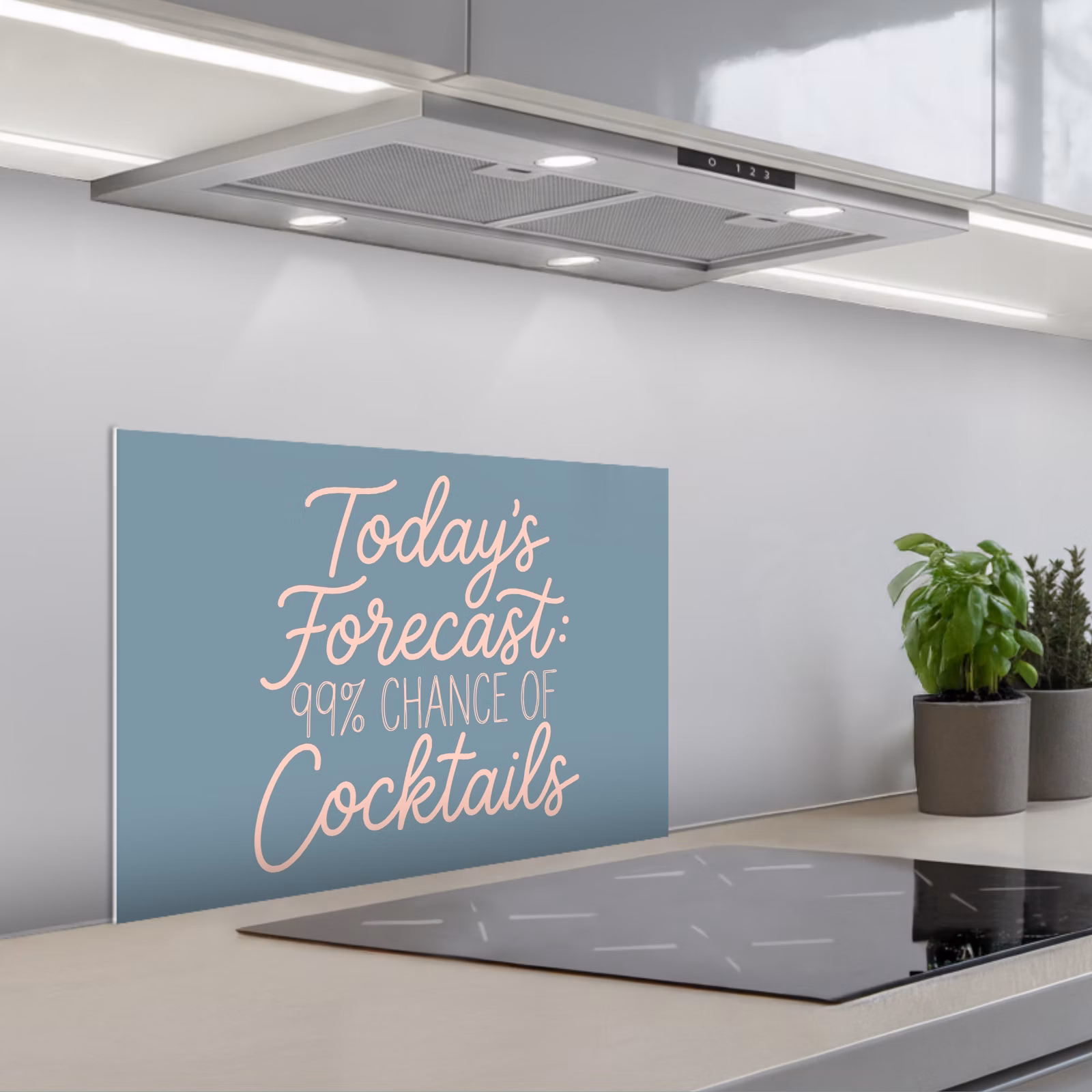 Kitchen splashback for hob - Today's Forecast - Cocktails - Blue — 1