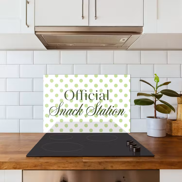 Kitchen splashback for hob - Snack Station - Green - Dots — 3