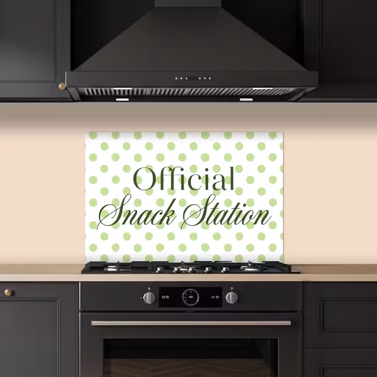 Kitchen splashback for hob - Snack Station - Green - Dots — 5
