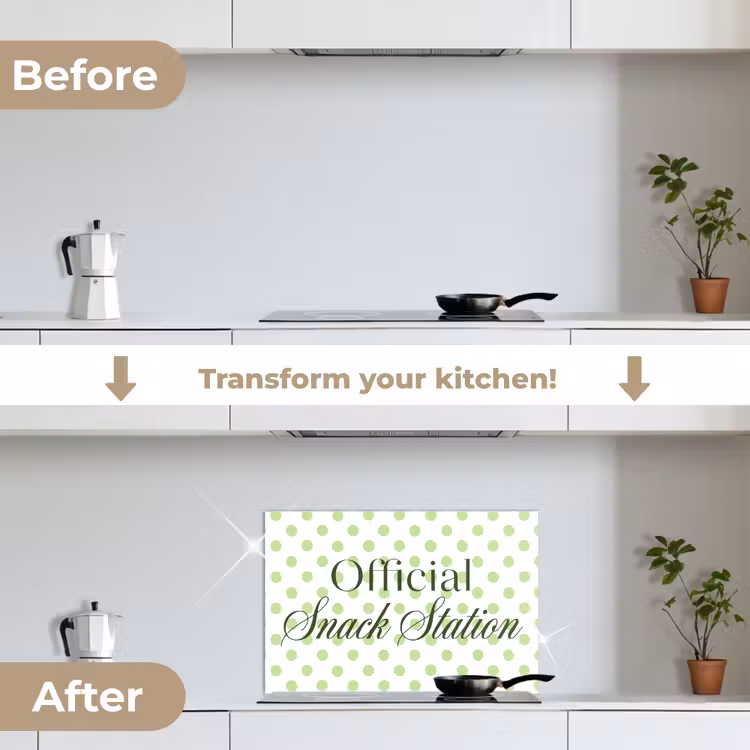 Kitchen splashback for hob - Snack Station - Green - Dots — 7
