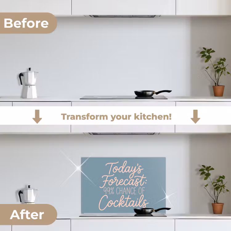 Kitchen splashback for hob - Today's Forecast - Cocktails - Blue — 7