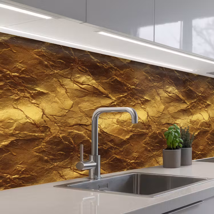 Kitchen splashback - Gold Leaf - Texture - Gold — 2