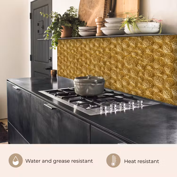 Kitchen splashback - Hammered - Mosaic - Antique - Gold — 5