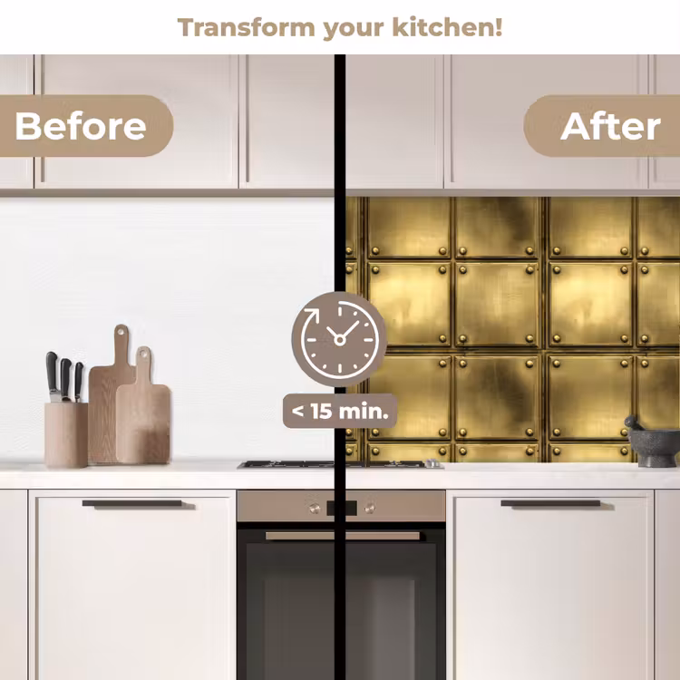 Kitchen splashback - Records - Industrial - Edgy - Gold — 3