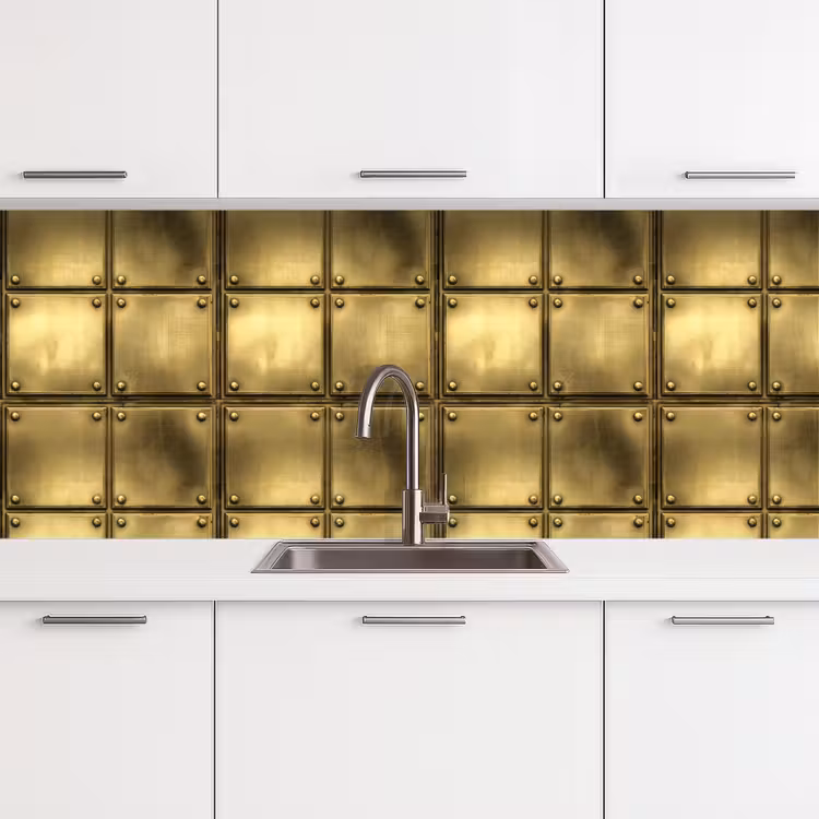 Kitchen splashback - Records - Industrial - Edgy - Gold — 4