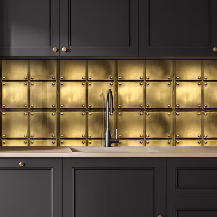 Kitchen splashback - Records - Industrial - Edgy - Gold — 6