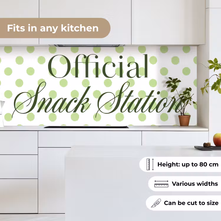 Kitchen splashback - Snack Station - Green - Dots — 7