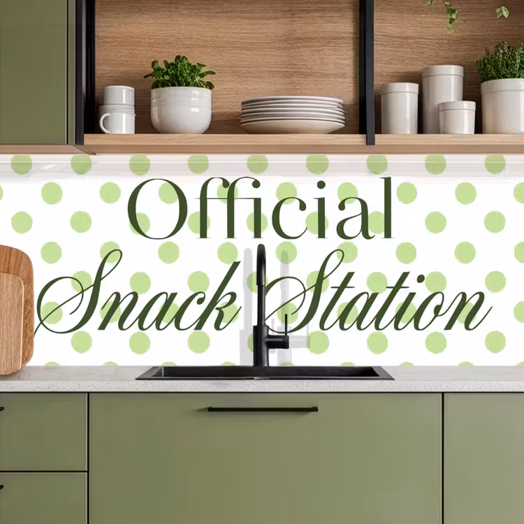 Kitchen splashback - Snack Station - Green - Dots — 8