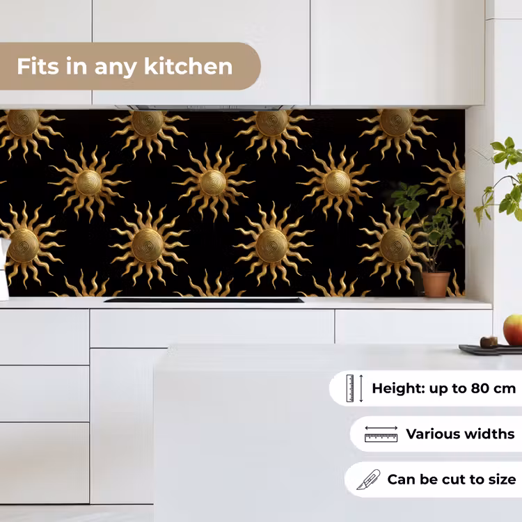 Kitchen splashback - Sun - Pattern - Luxury - Gold - Black — 7