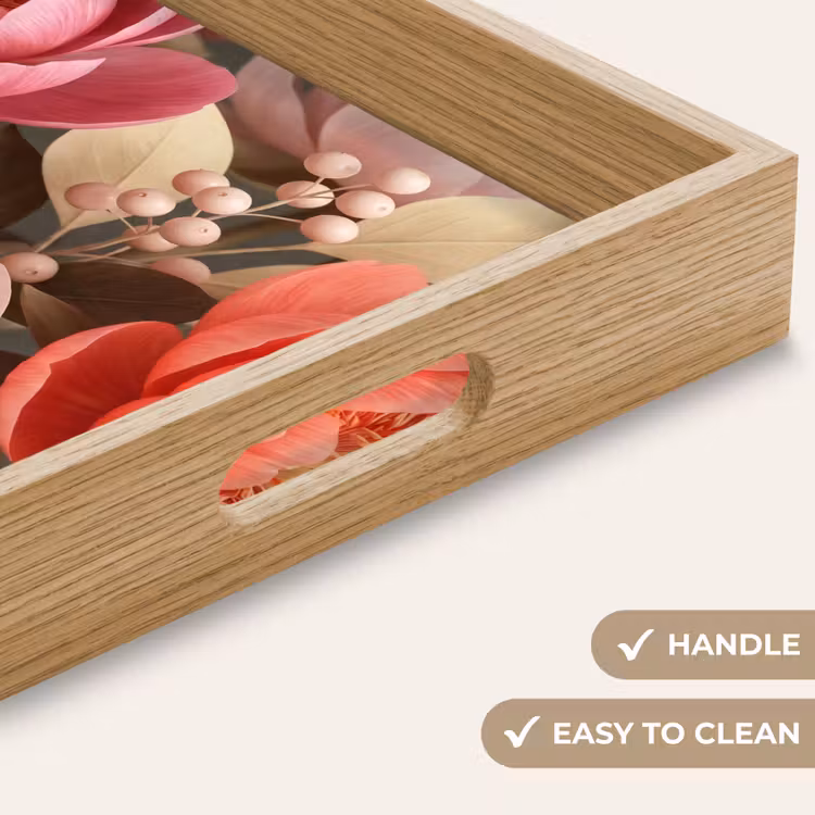Tray - Flowers - Blossoms - Soft - Coral - Decoration — 9