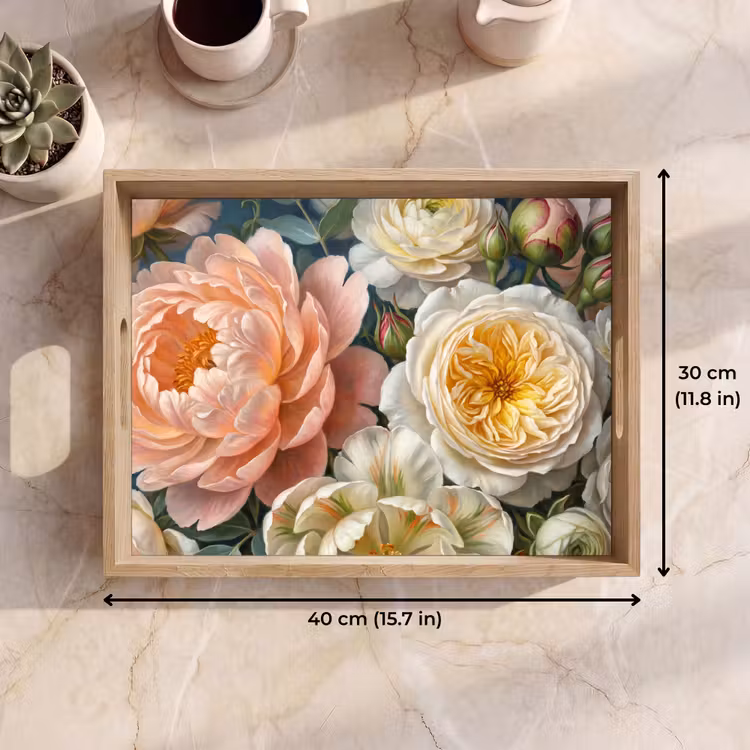 Tray - Flowers - Bouquet - Nature - Classic - Colorful — 7
