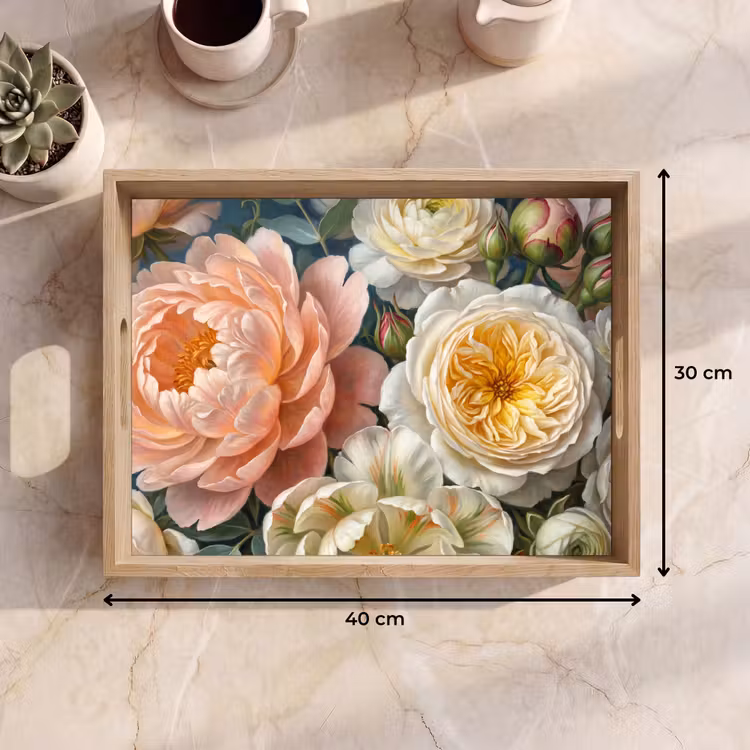 Tray - Flowers - Bouquet - Nature - Classic - Colorful — 8