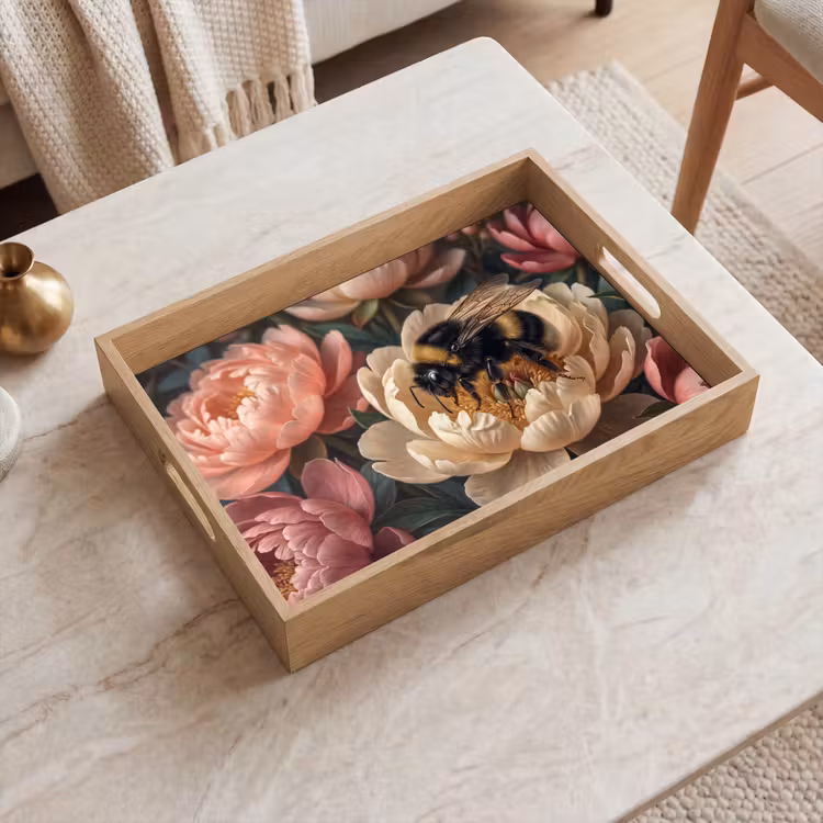 Tray - Flowers - Insects - Nature - Pink — 2