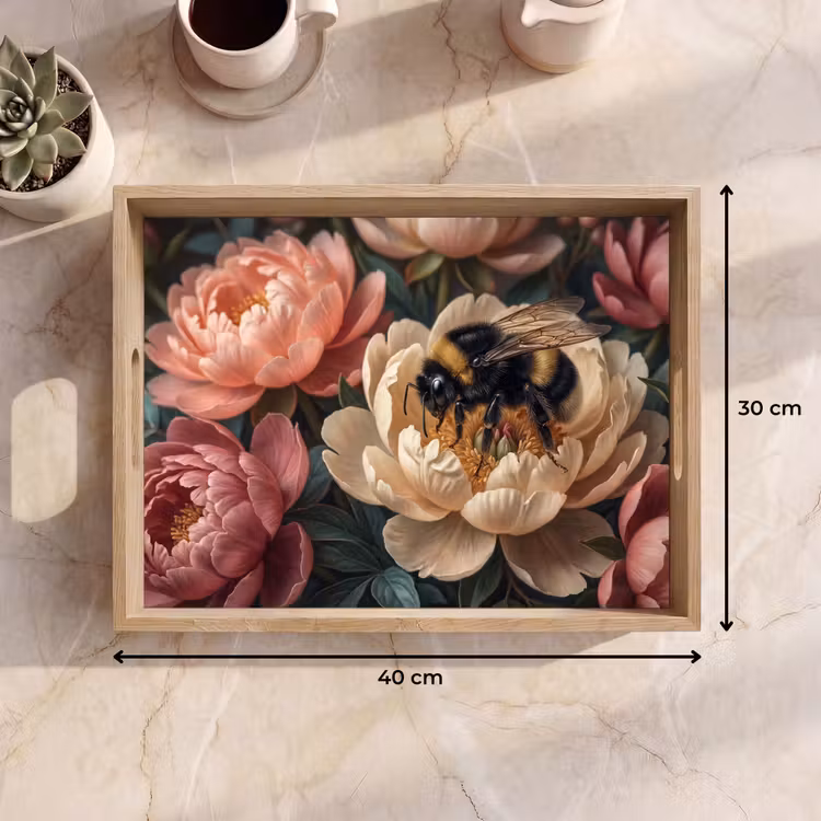 Tray - Flowers - Insects - Nature - Pink — 8
