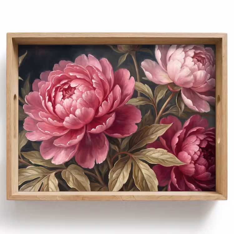 Tray - Flowers - Pink - Classic - Nature — 1
