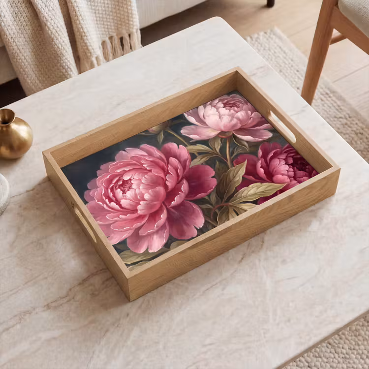 Tray - Flowers - Pink - Classic - Nature — 2