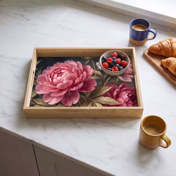 Tray - Flowers - Pink - Classic - Nature — 3