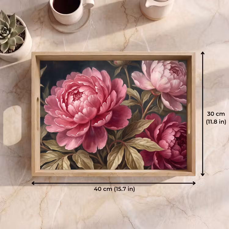Tray - Flowers - Pink - Classic - Nature — 7
