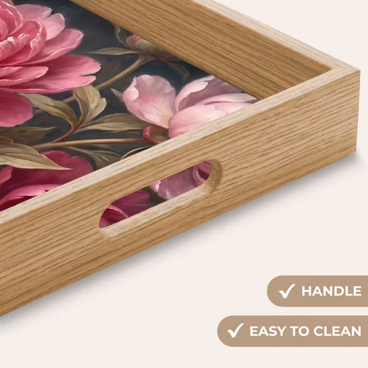 Tray - Flowers - Pink - Classic - Nature — 9