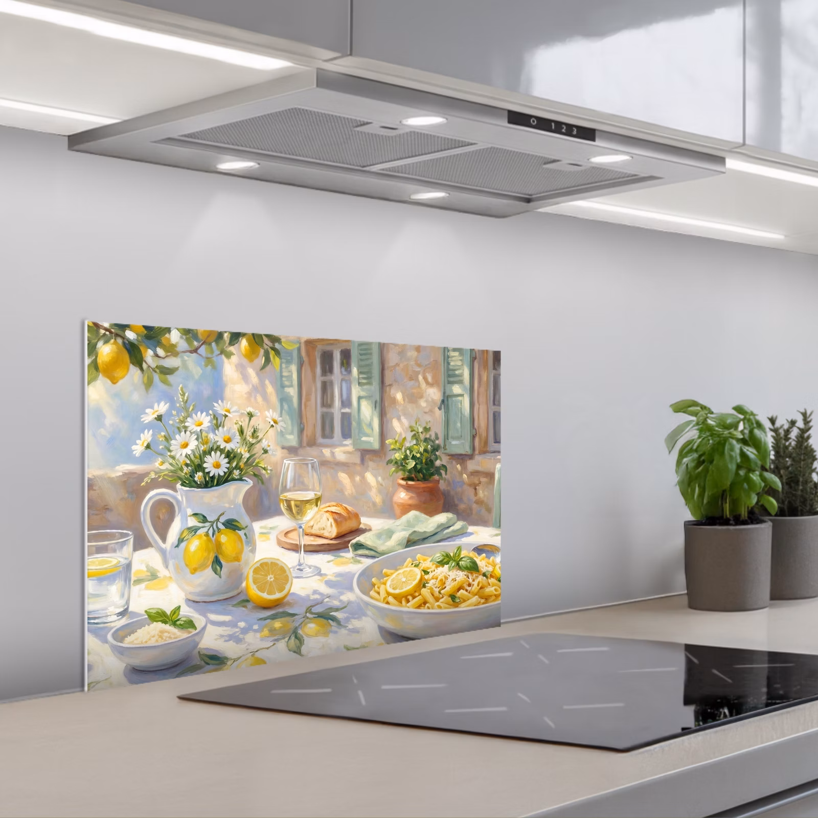 Kitchen splashback for hob - Food - Patio - Summer - Painted - Yellow — 1