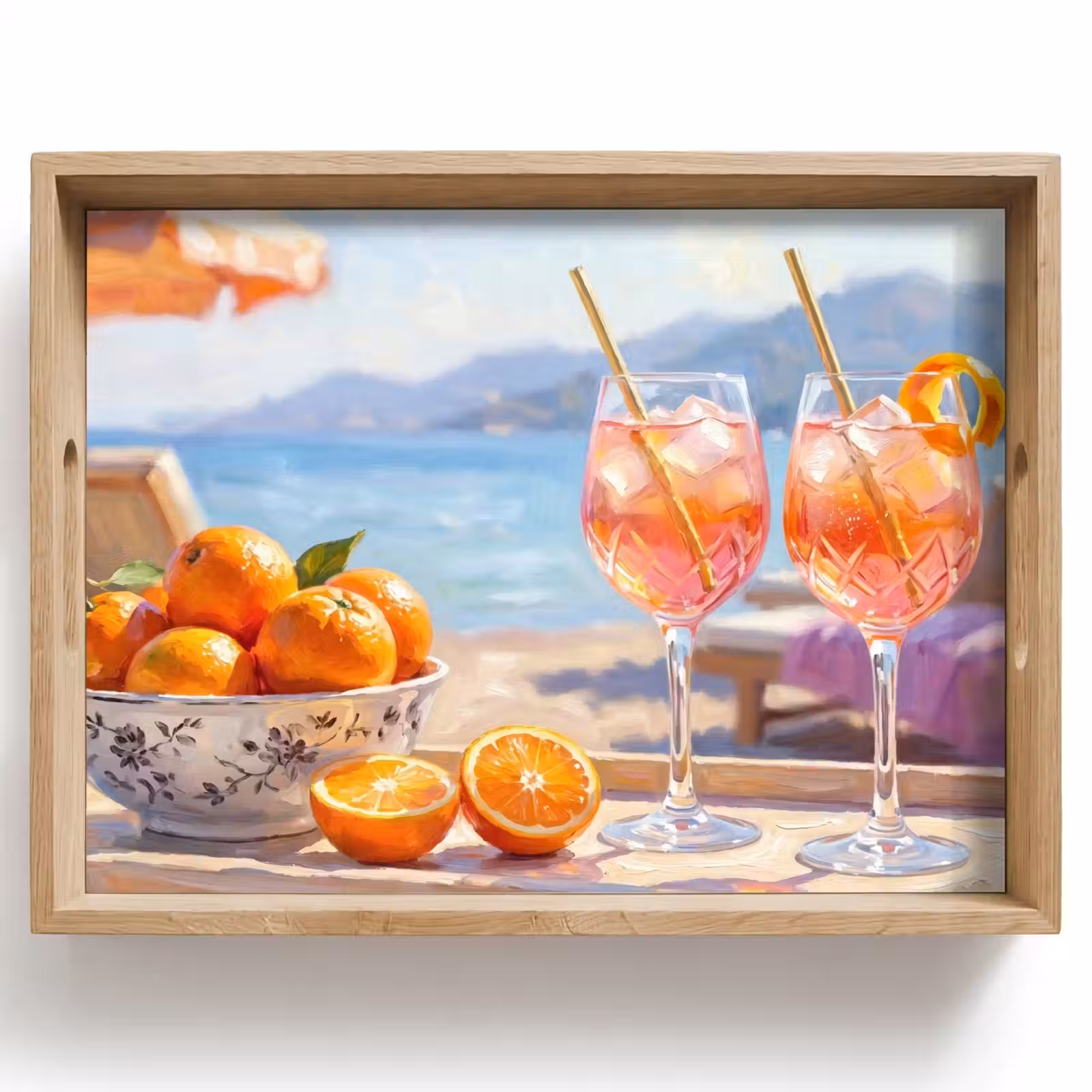 Tray - Drinks - Glasses - Beach - Summer - Orange — 1