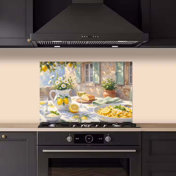 Kitchen splashback for hob - Food - Patio - Summer - Painted - Yellow — 5