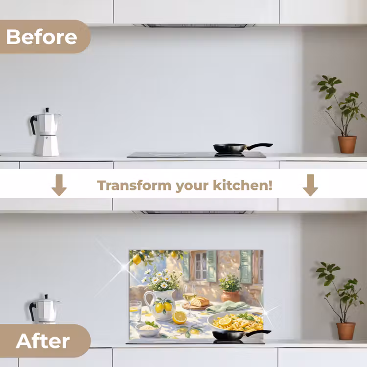 Kitchen splashback for hob - Food - Patio - Summer - Painted - Yellow — 7