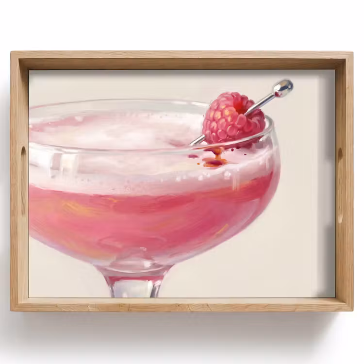 Tray - Cocktail - Raspberry - Drink - Modern - Pink — 1