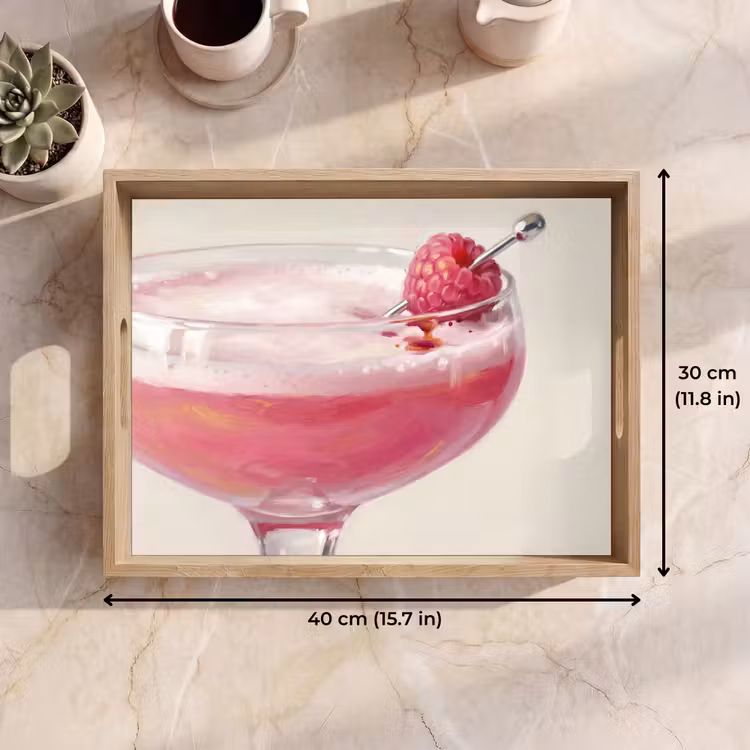 Tray - Cocktail - Raspberry - Drink - Modern - Pink — 7