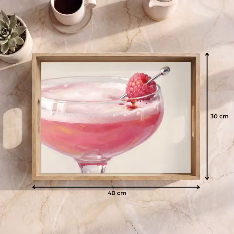 Tray - Cocktail - Raspberry - Drink - Modern - Pink — 8