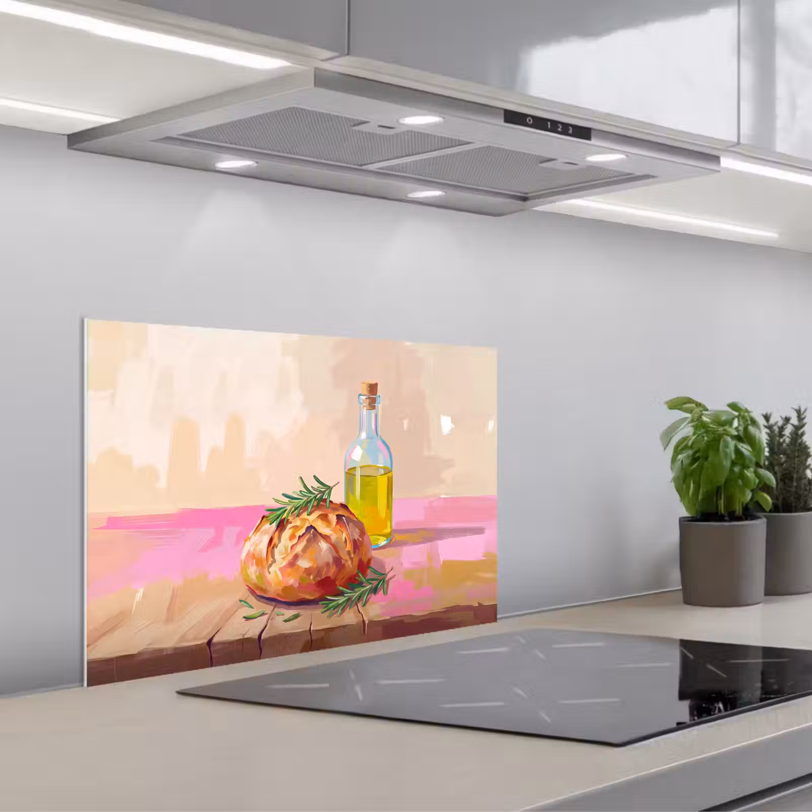 Kitchen splashback for hob - Food - Bread - Olive Oil - Abstract - Kitchen — 1