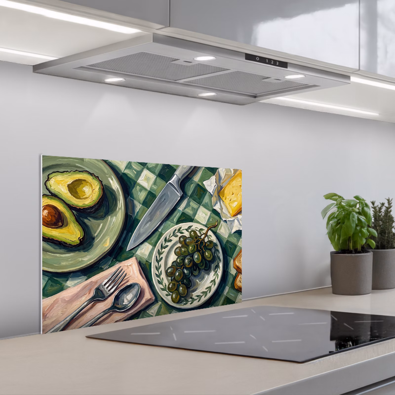Kitchen splashback for hob - Food - Breakfast - Table - Modern - Green — 1