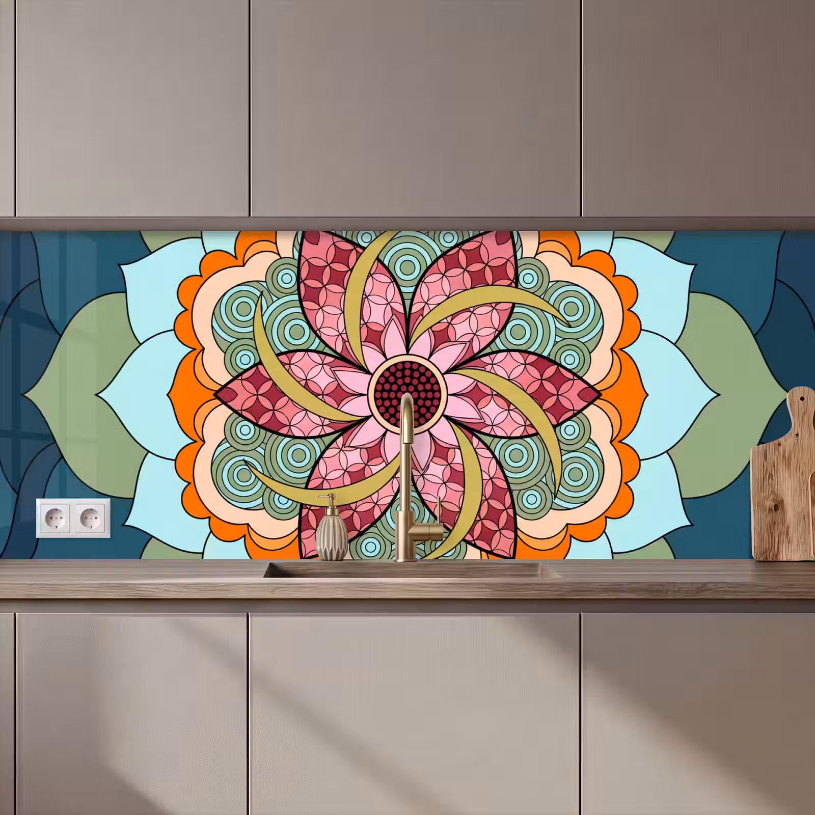 Kitchen splashback - Mandala - Geometric - Art - Decorative - Colorful — 1
