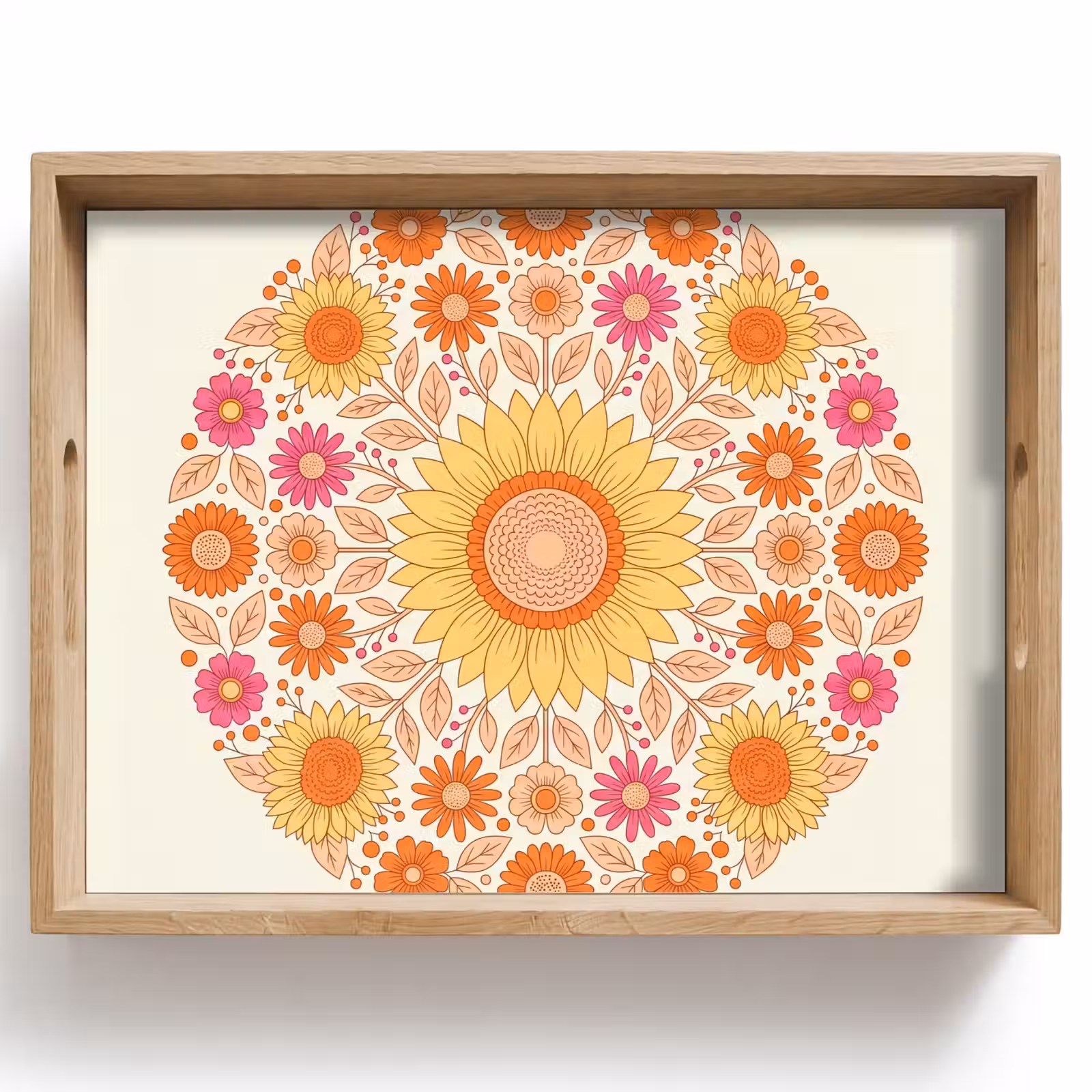 Tray - Flowers - Mandala - Pattern - Colorful — 1